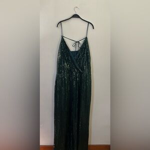 Lane Bryant Green Sequin Jumpsuit 26/28